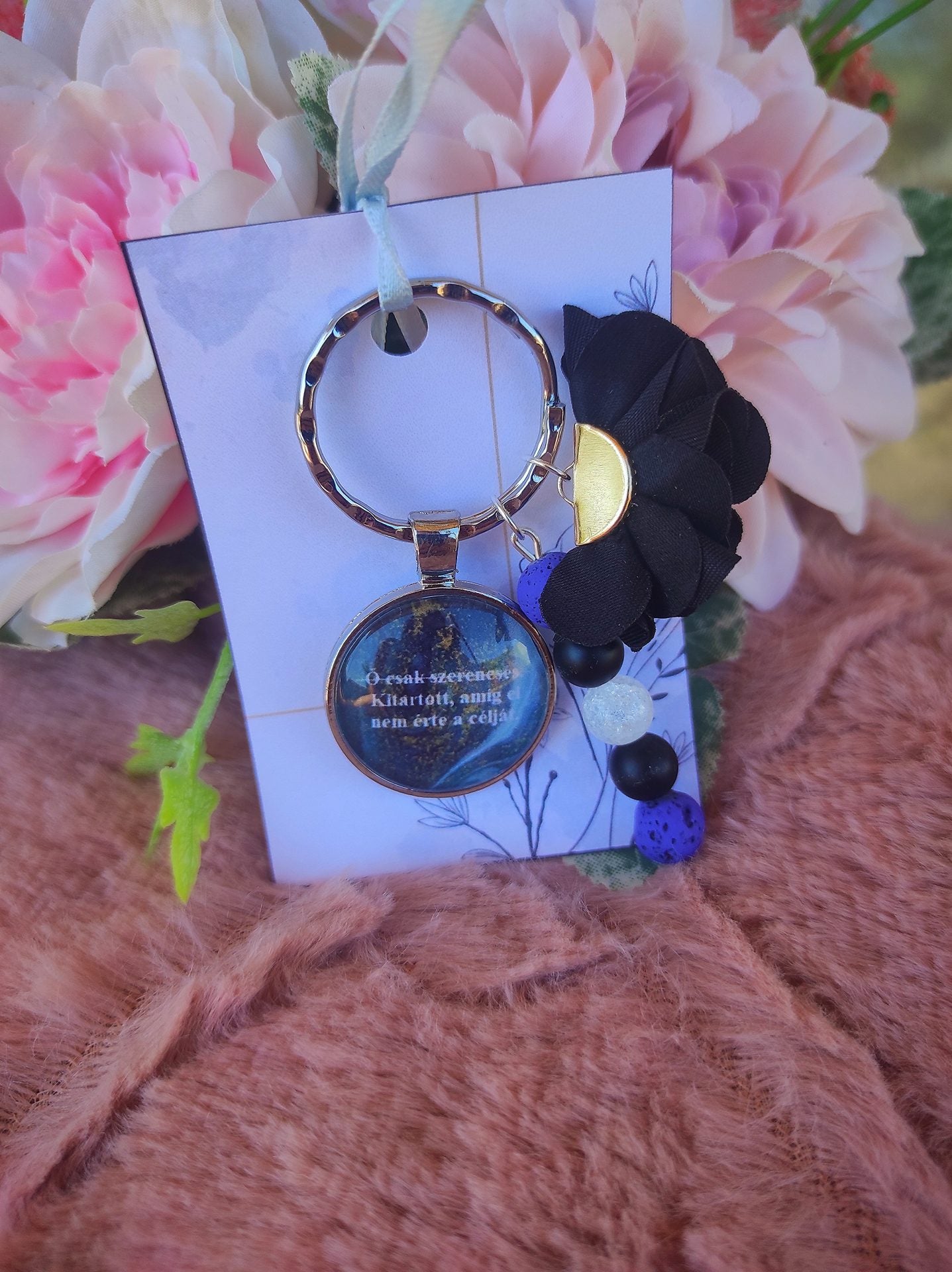 Kitartás motiváló ásvány kulcstartó